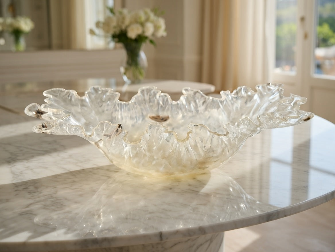 Huge 31.5 x 25 Inch Nacar Onyx center table bowl
