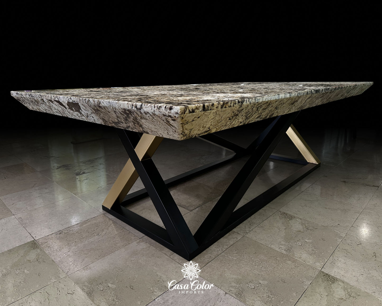 Exotic Brazilian Patagonia Quartzite Dining Table. Dining Table Seating for 12 - 14 People.