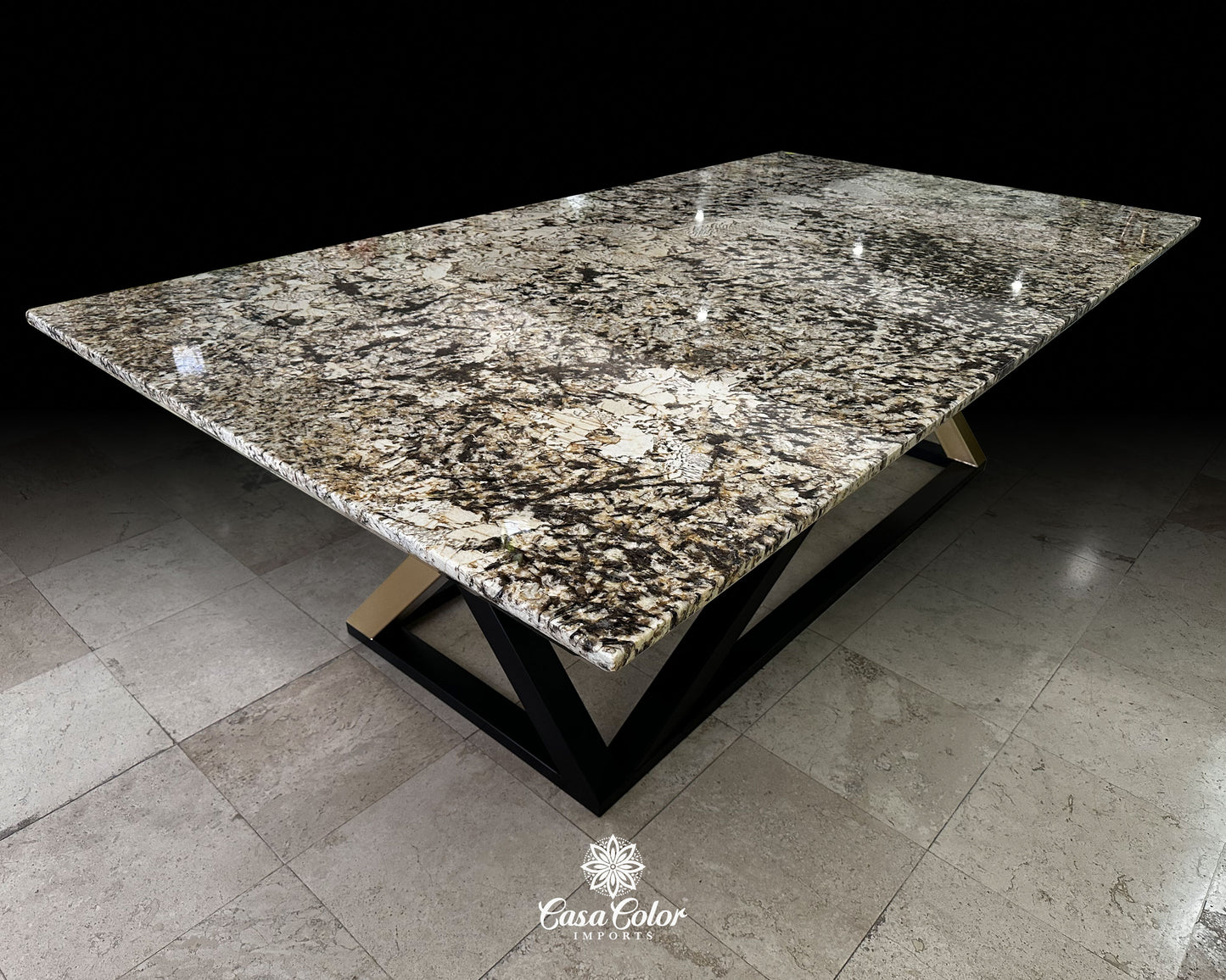 Exotic Brazilian Patagonia Quartzite Dining Table. Dining Table Seating for 12 - 14 People.