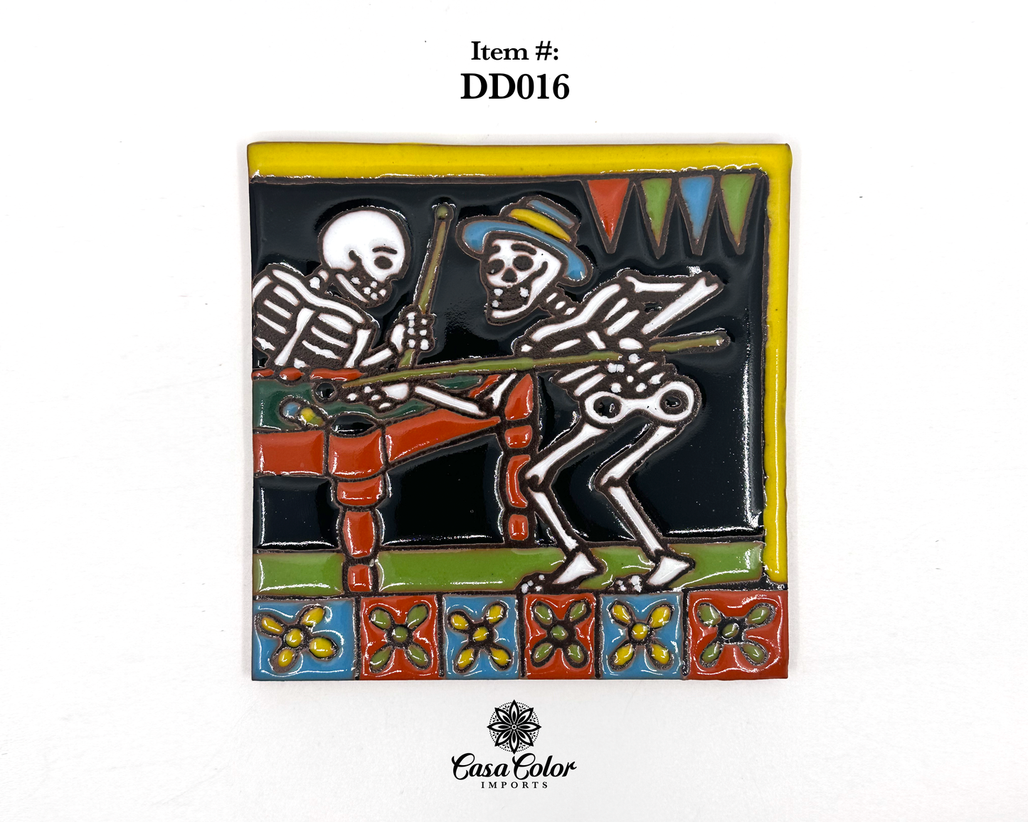 Day of the Dead ( Dia de Los Muertos) Talavera Mexican tile mosaic / Multiple design selection. Size is 6x6