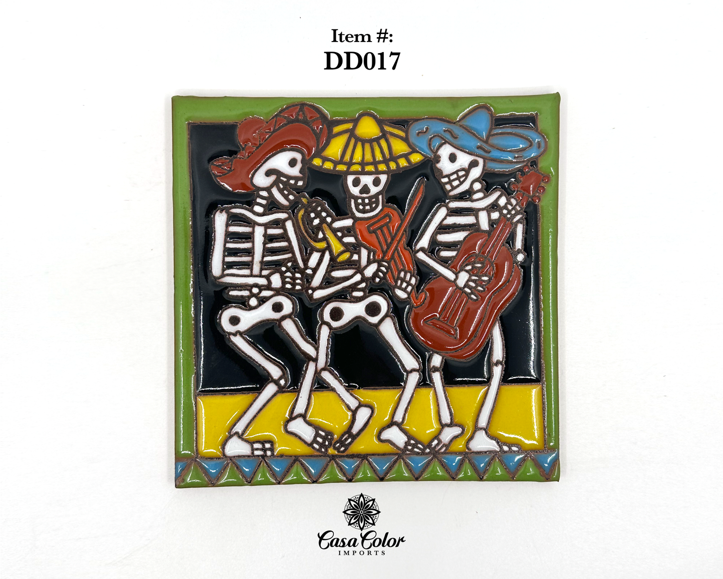 Day of the Dead ( Dia de Los Muertos) Talavera Mexican tile mosaic / Multiple design selection. Size is 6x6