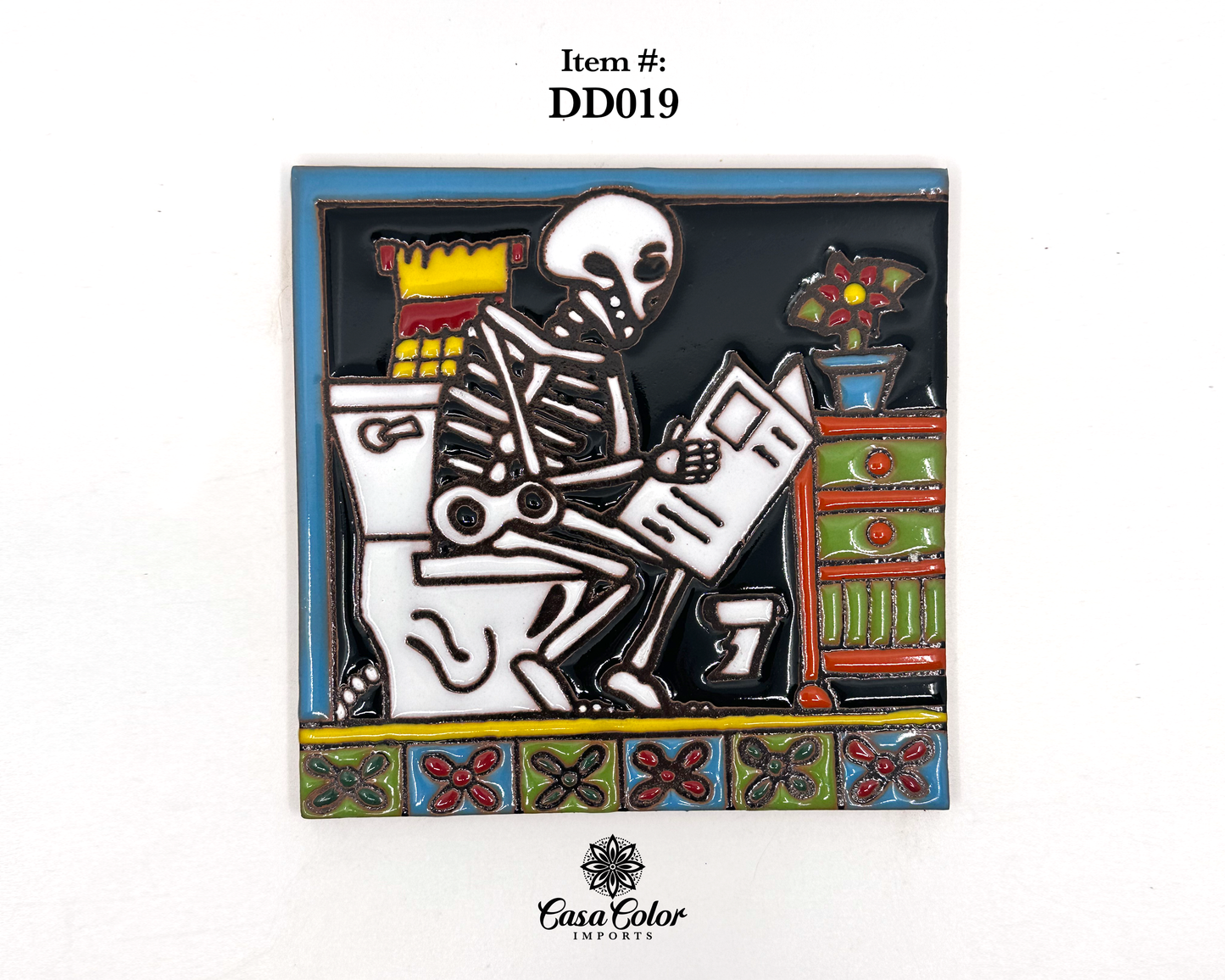 Day of the Dead ( Dia de Los Muertos) Talavera Mexican tile mosaic / Multiple design selection. Size is 6x6