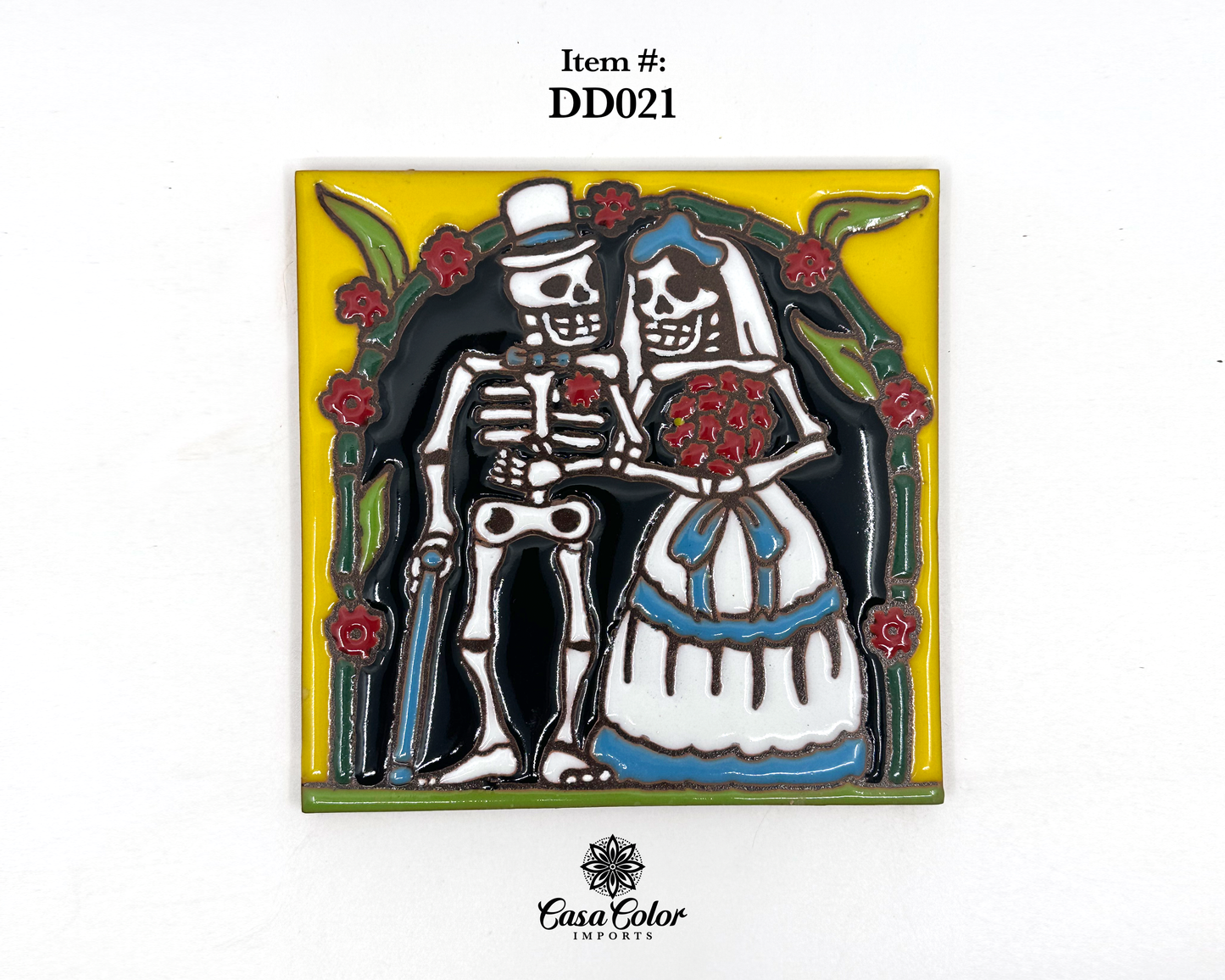 Day of the Dead ( Dia de Los Muertos) Talavera Mexican tile mosaic / Multiple design selection. Size is 6x6