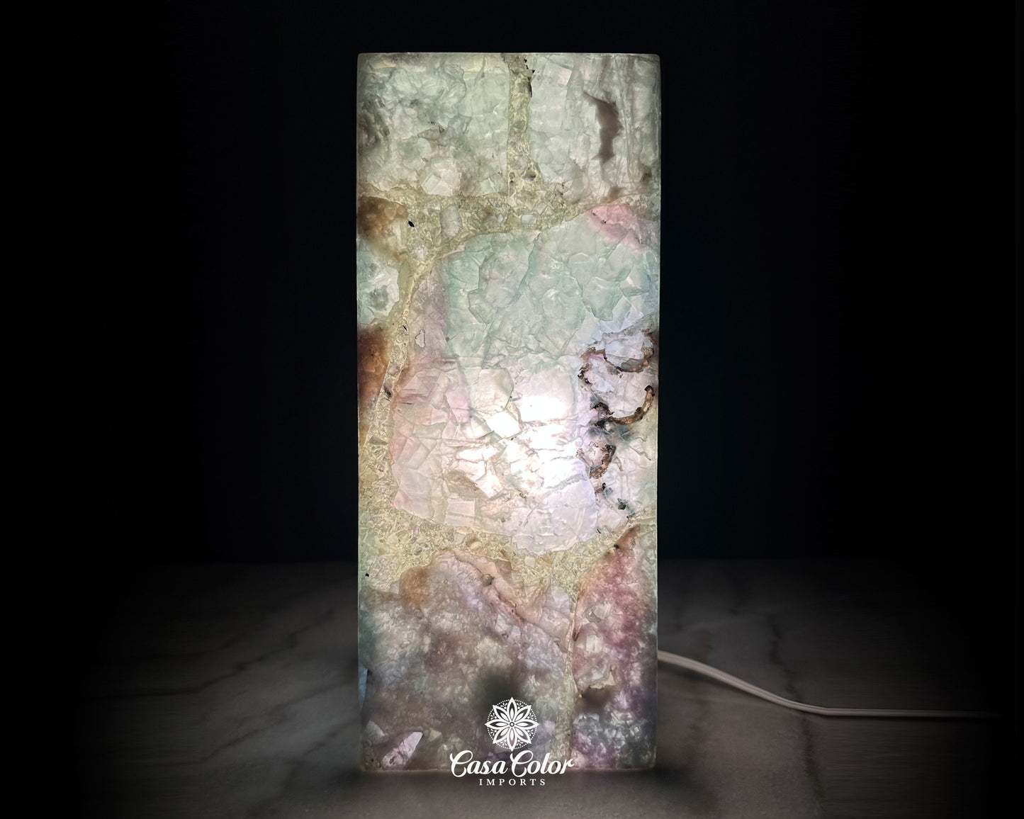 Stunning Galaxy Green and Purple  Fluorite Crystal Lamp. Meditation Lamp. Lamp Therapy. Lamp Decor. Luxury home decor.