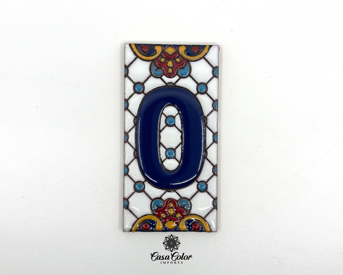 Mexican Talavera house address blue numbers. Handmade tile. FREE SHIPPING.