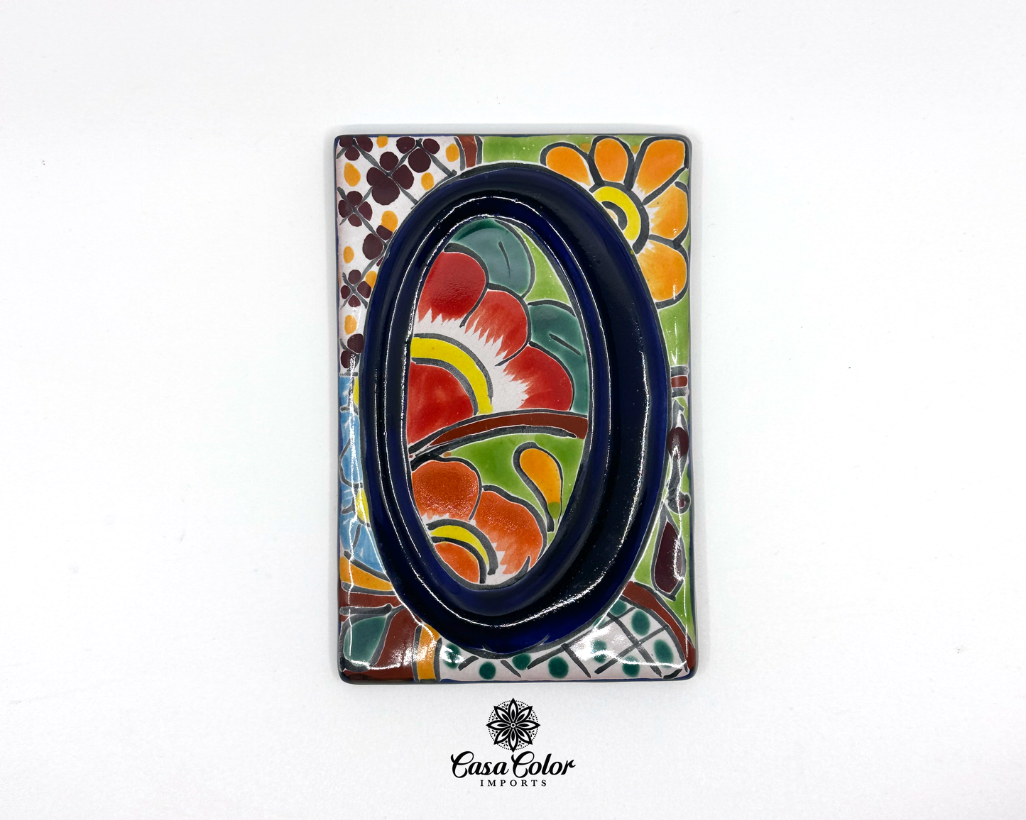 Handmade Colorful Flower Talavera Mexican Tile house street numbers. FREE SHIPPING.