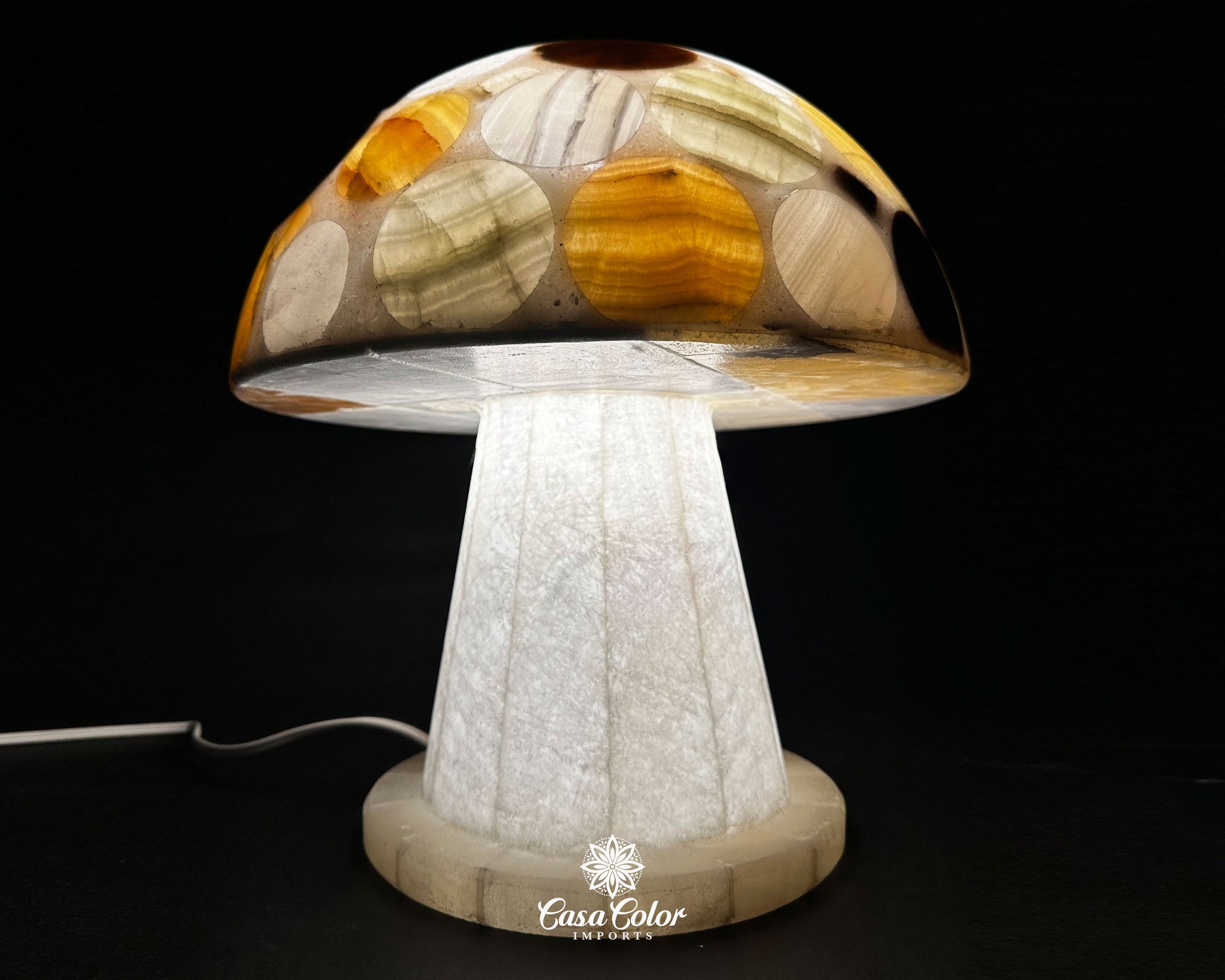 Large Mushroom Onyx Lamp