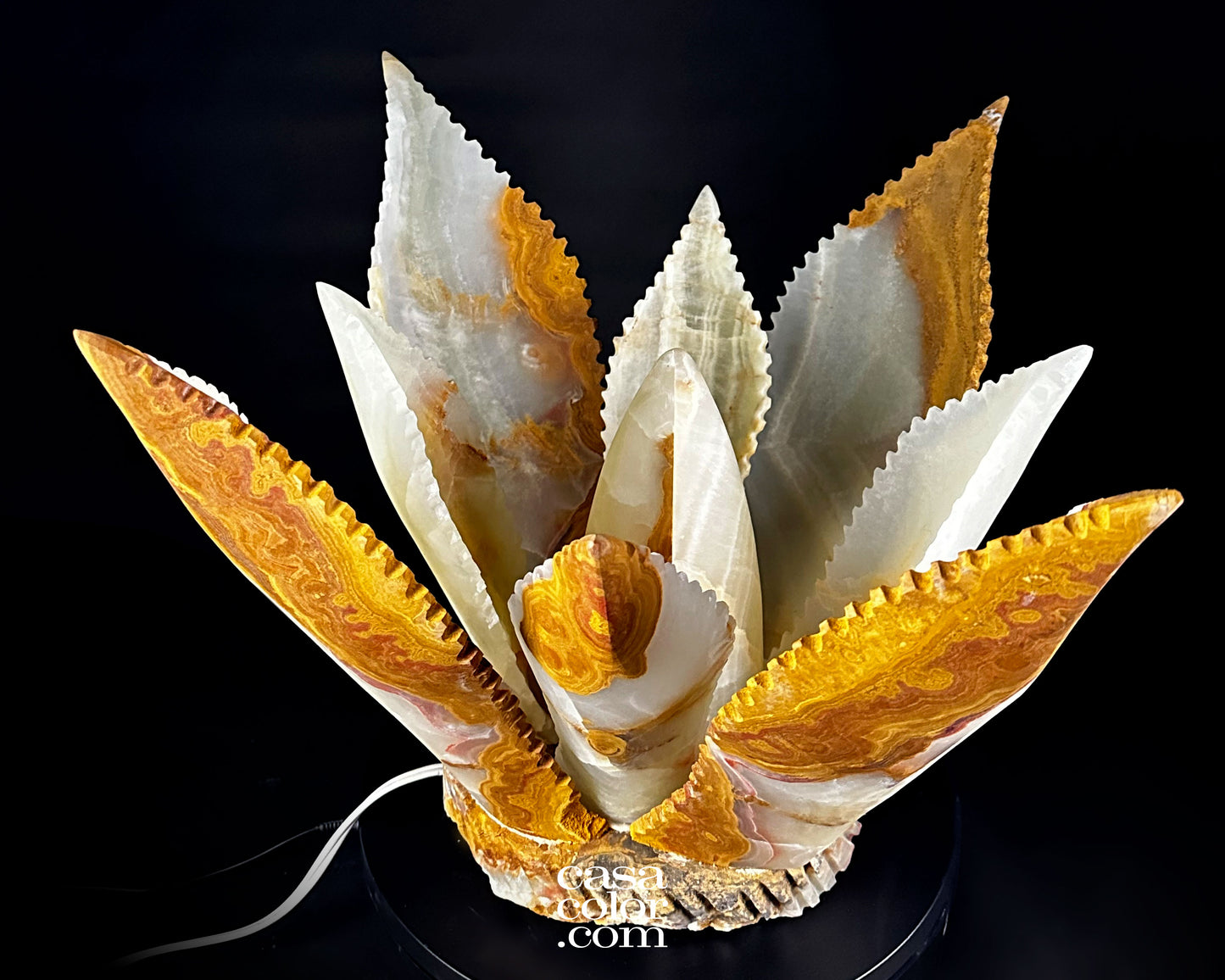 Stunning Cactus Onyx Handmade Lamp. 14" Height