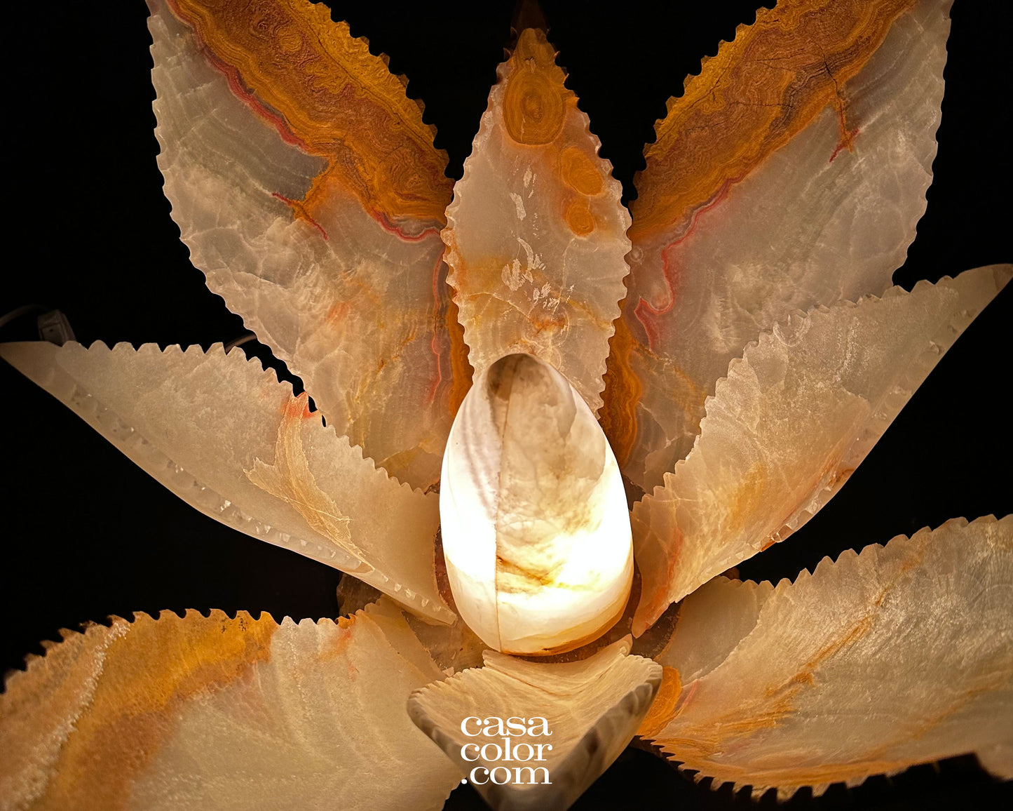 Stunning Cactus Onyx Handmade Lamp. 14" Height