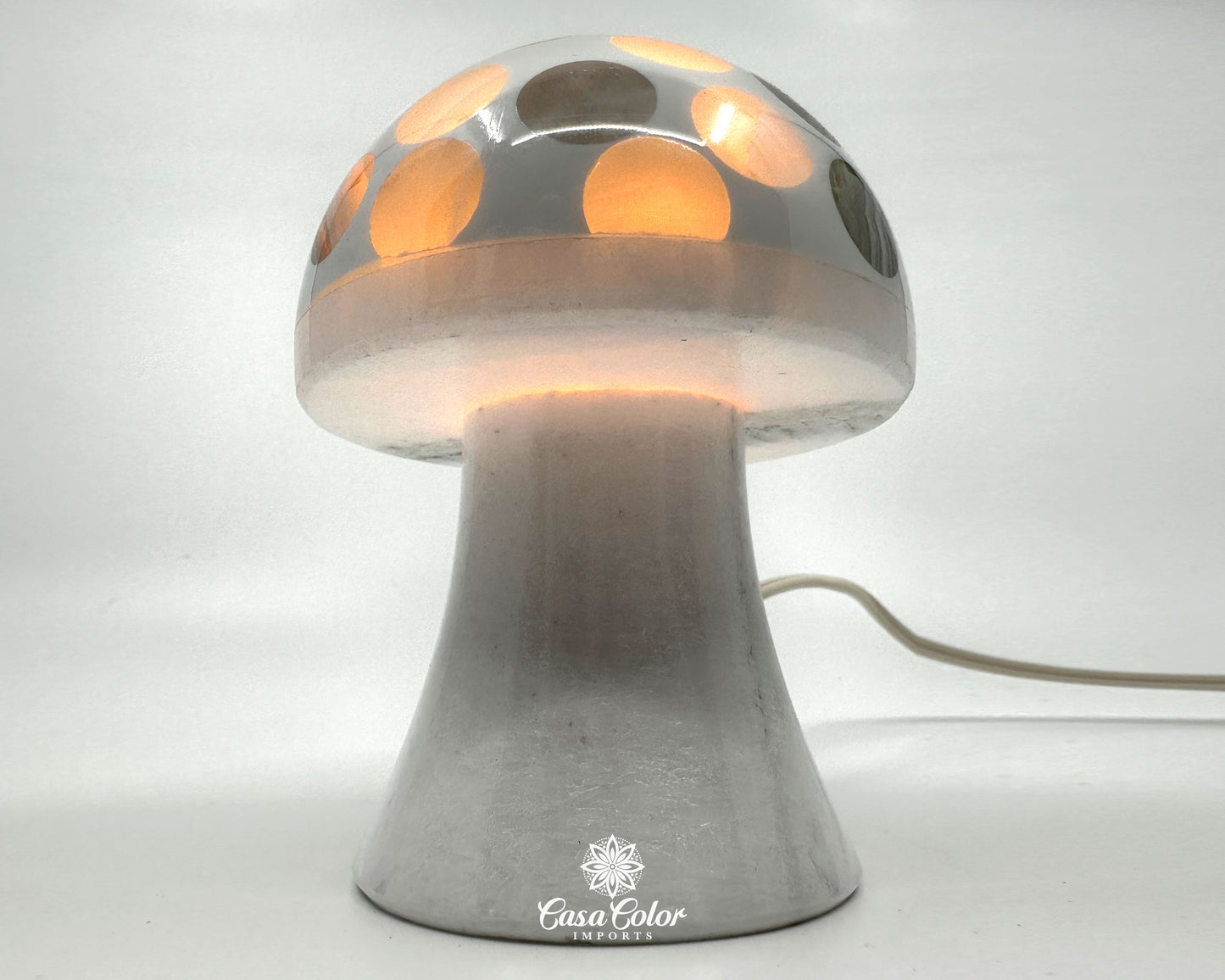 Beautiful Handmade White Onyx Mushroom Night Lamp - Size: Small, 4.5" Height