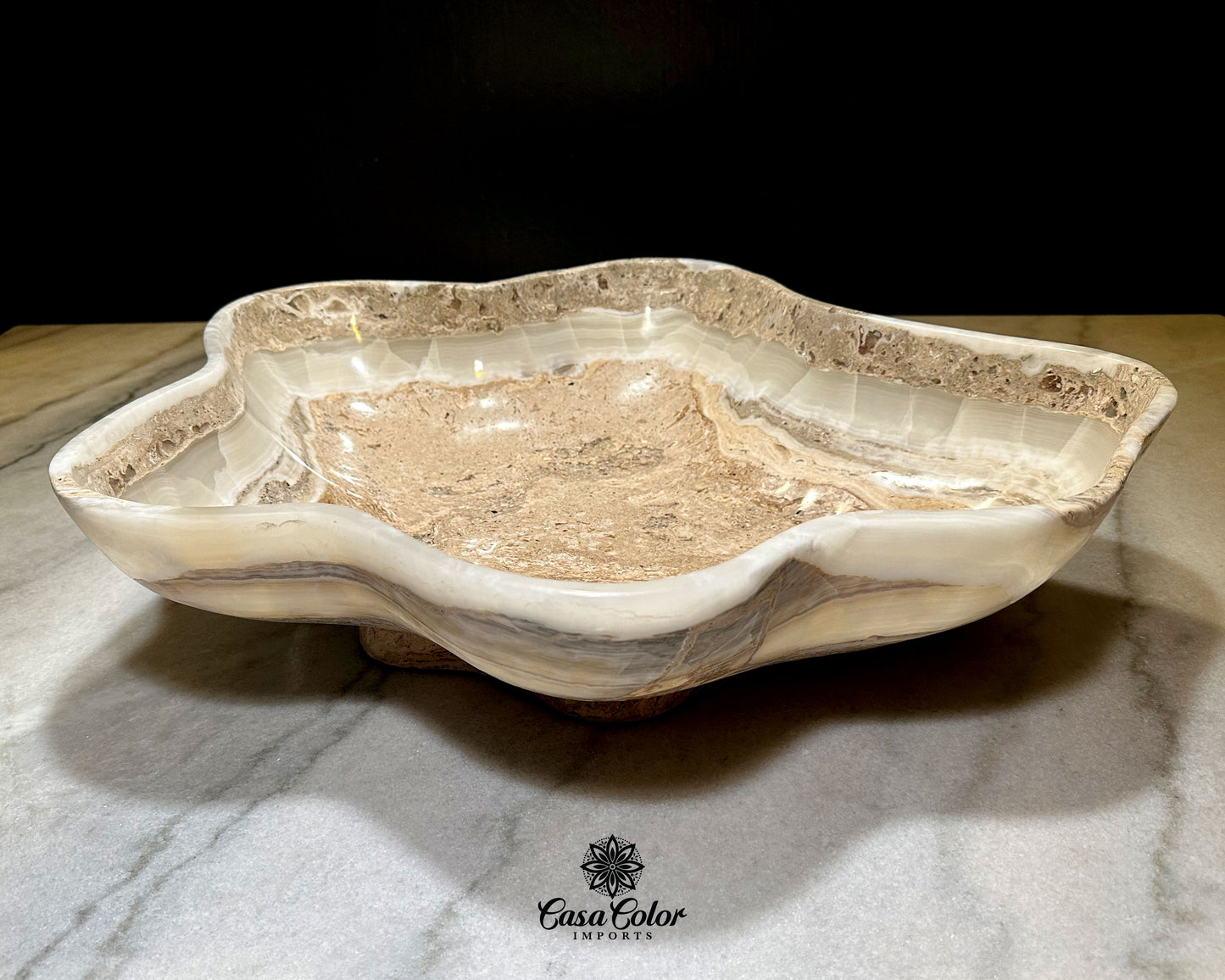 Extra Large White Onyx Centerpiece Bowl. Dining Room Essential, Fruit Bowl, Dining Table Center Piece Décor, Dining Table Decor, Marble Bowl, Coffee Table Decor, Fruit Holder, Table Centerpiece.