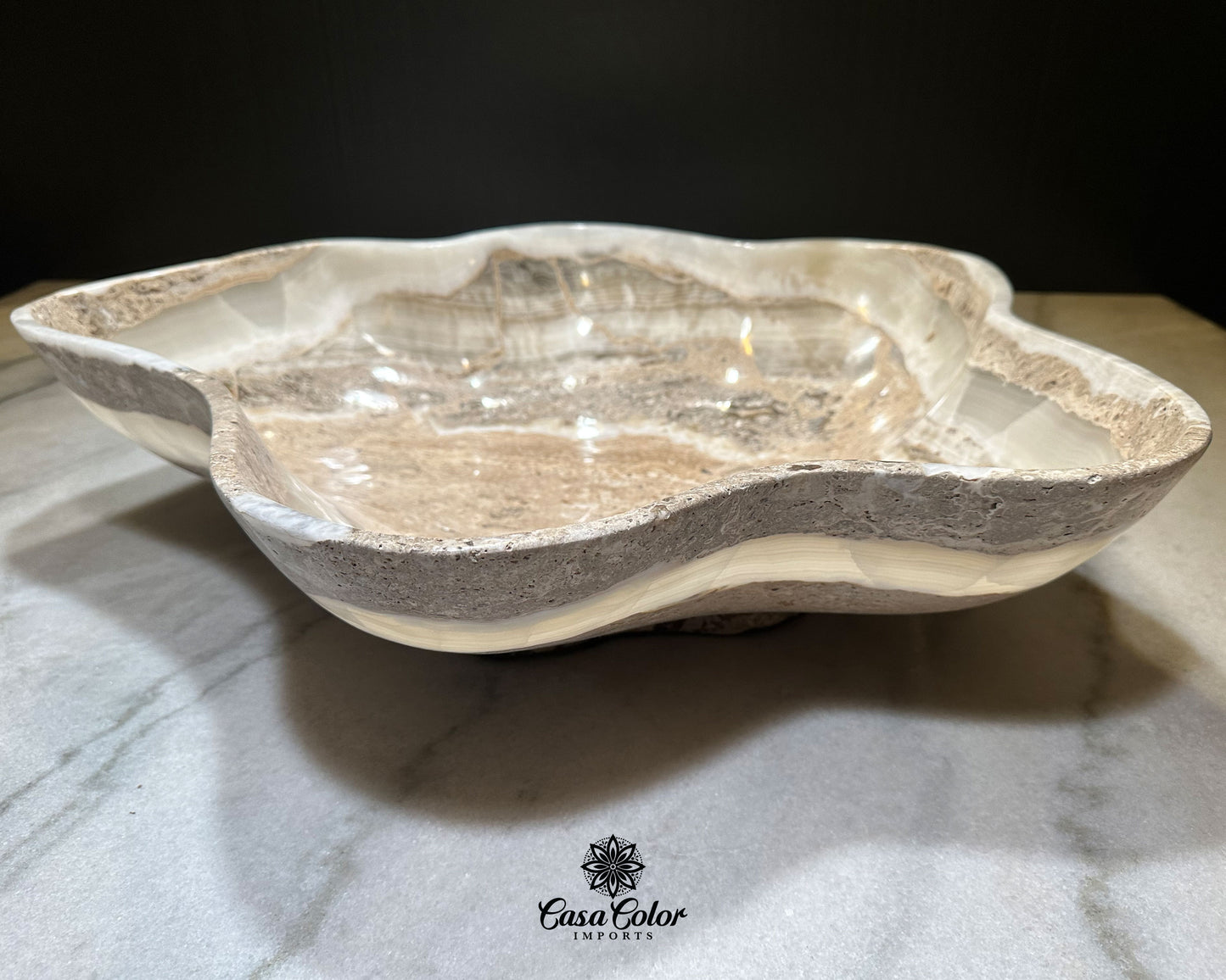 Extra Large White Onyx Centerpiece Bowl. Dining Room Essential, Fruit Bowl, Dining Table Center Piece Décor, Dining Table Decor, Marble Bowl, Coffee Table Decor, Fruit Holder, Table Centerpiece.