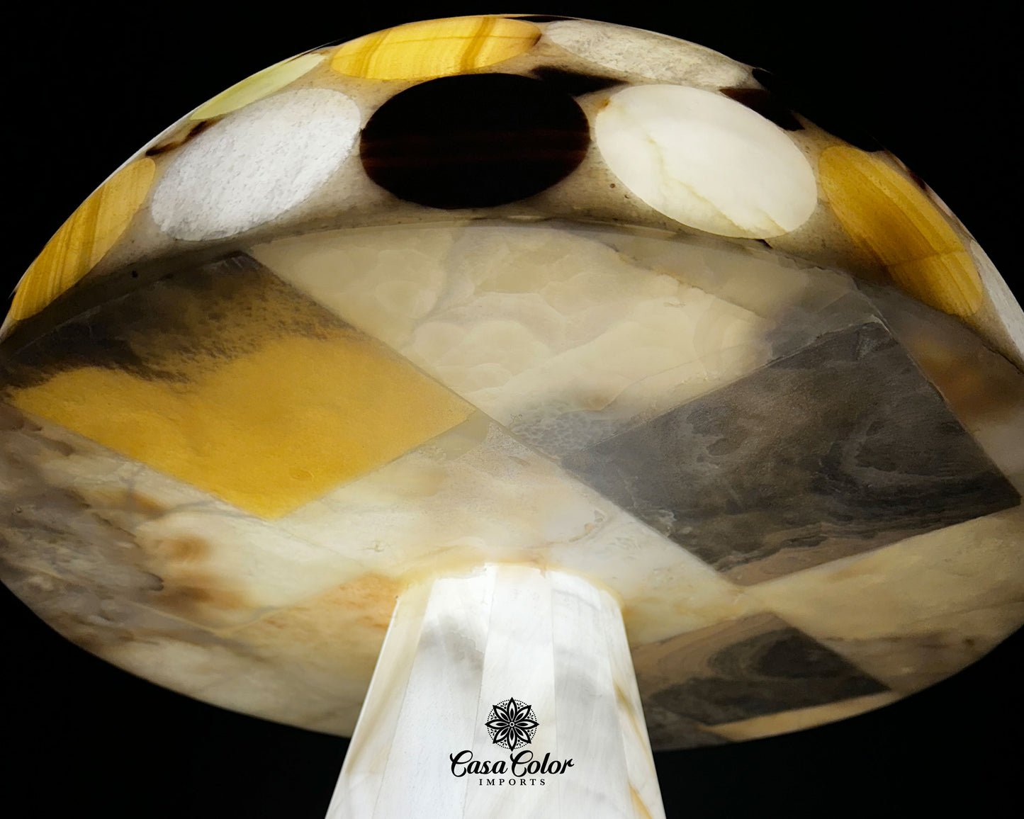 Jumbo Handmade Onyx Mushroom Lamp. 20" Width x 19" Height