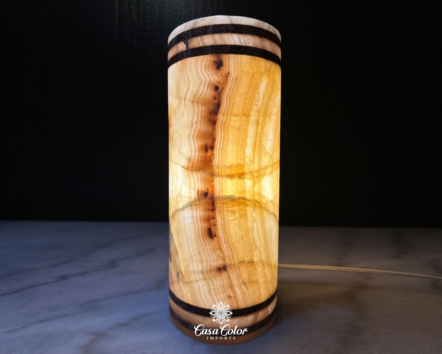 Onyx Caramel lamp. 5.5 in. Width x 13.5 in. Height