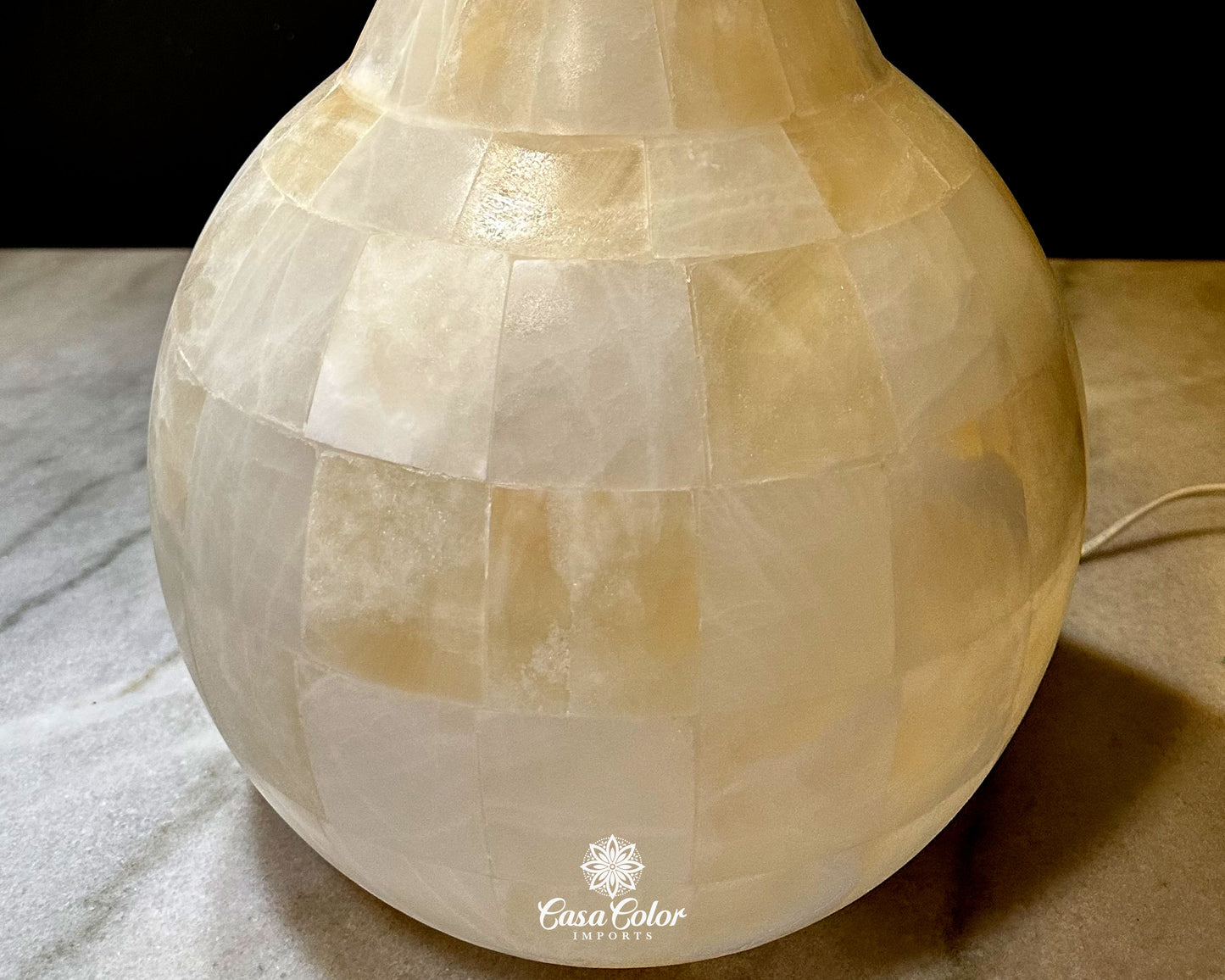 Large Stunning 21.5 inches Height White Onyx Backlit Decoration Floor Vase Lamp Perfect for high end Home Decor. One Vase or Set of Two