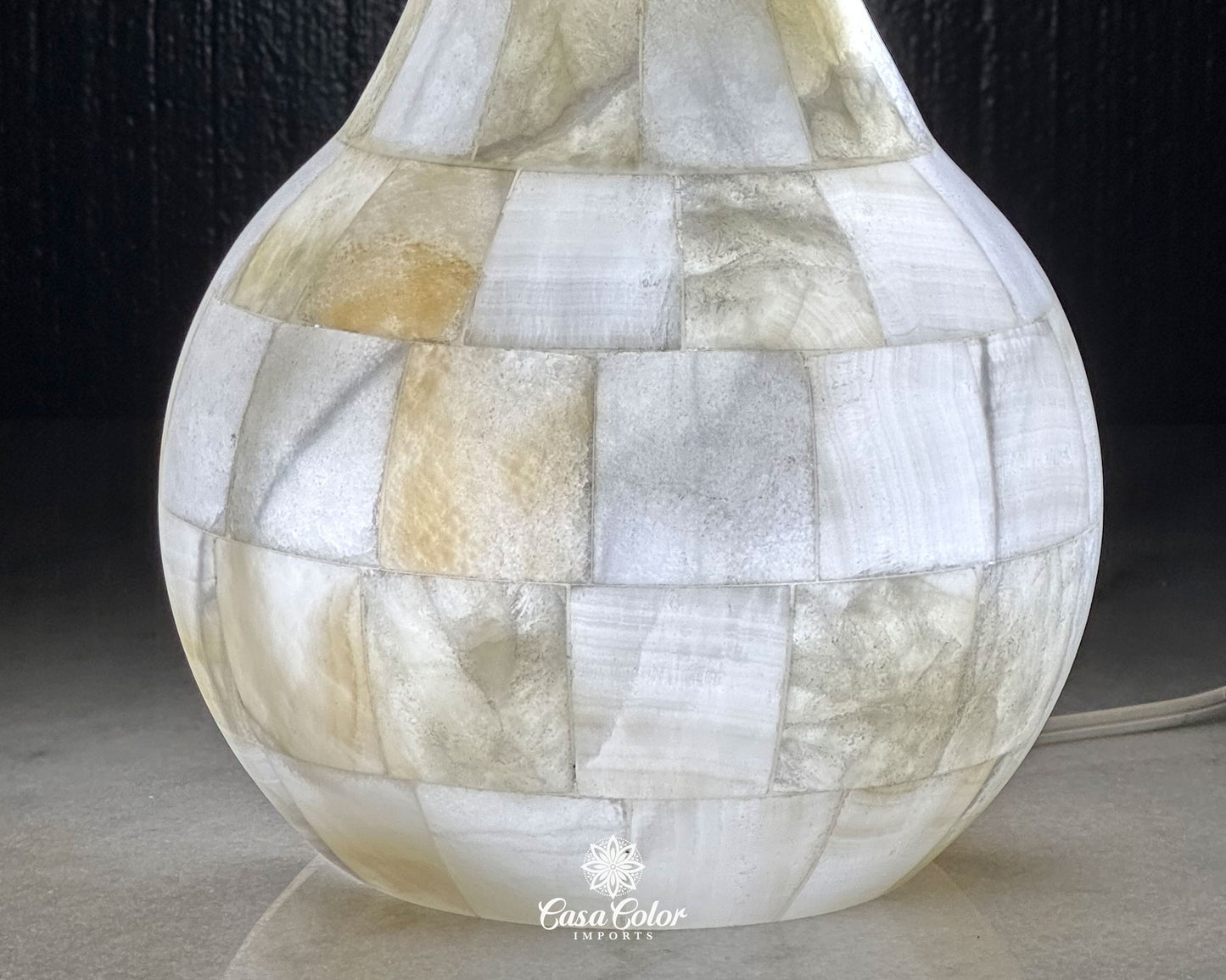 Small Stunning 13" Height White Onyx Backlit Decoration Floor Vase Lamp Perfect for high end Home Decor