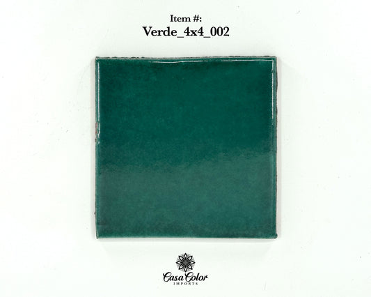 50 Glossy Green Decorative Hand Painted Tiles. 4X4.