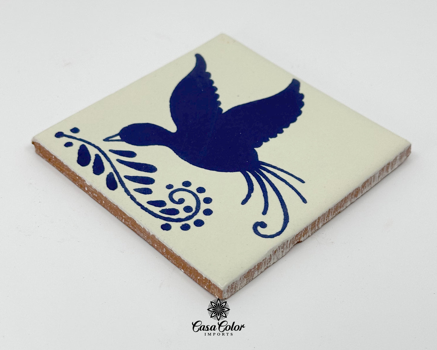 25 Blue Bird Decorative Mexican Talavera Tile. Colonial Style 4X4