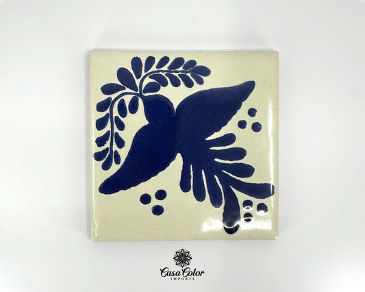 25 Blue/White Decorative Mexican Talavera Tile. Flying Bird Colonial Style 4x4