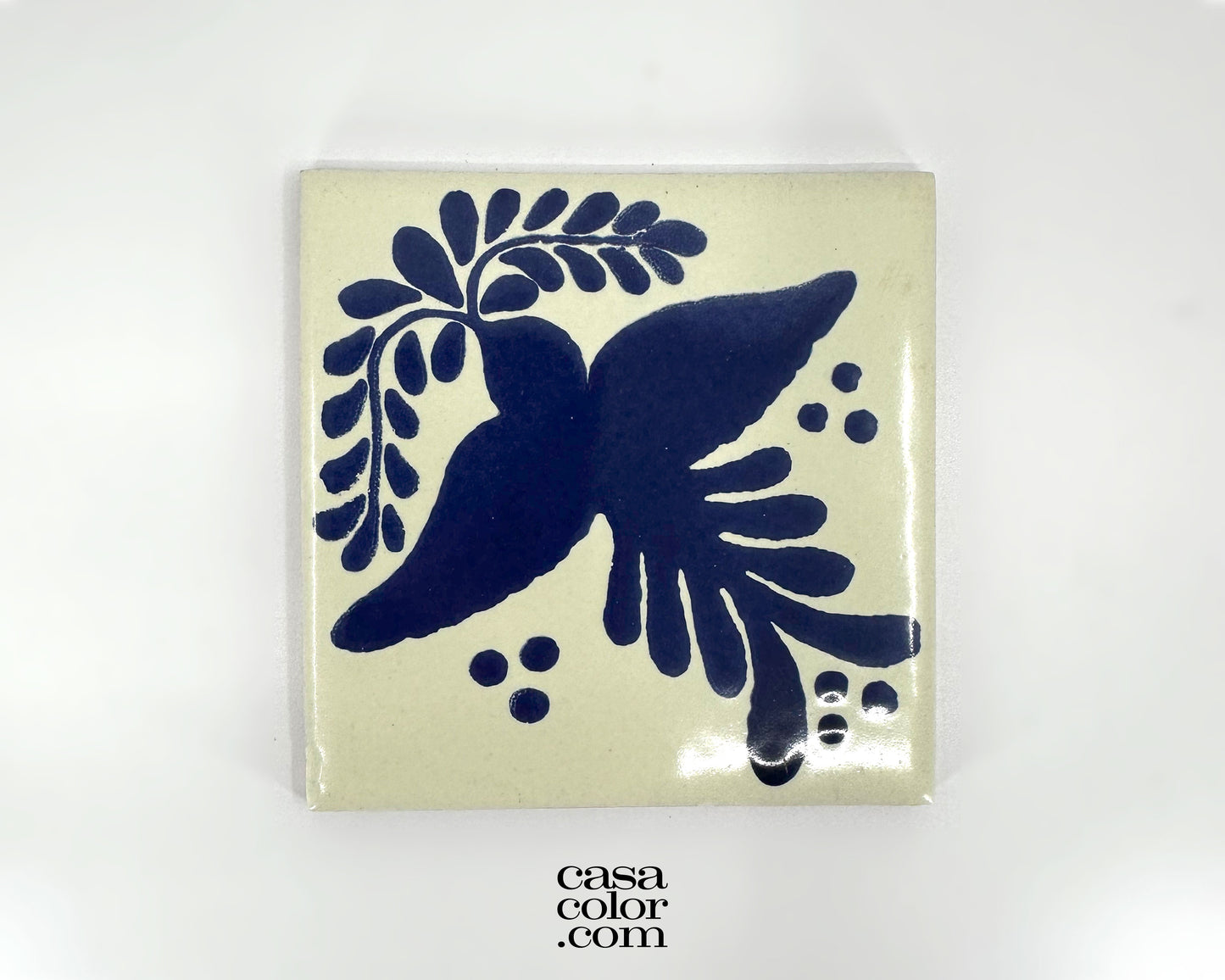 25 Blue/White Decorative Mexican Talavera Tile. Flying Bird Colonial Style 4x4