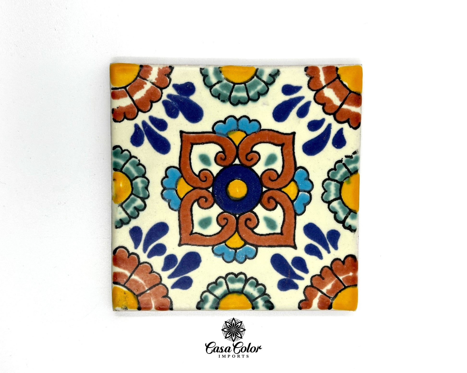 Matte colorful Mexican Talavera Tile