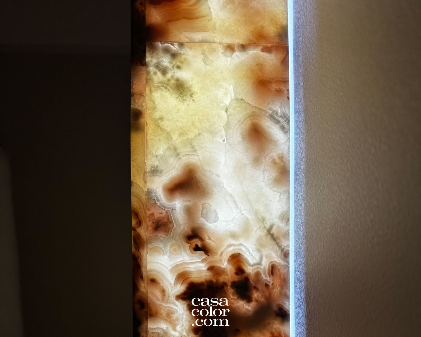 Onyx Lava Rectangular Handmade Wall Mirror. 39.25" height