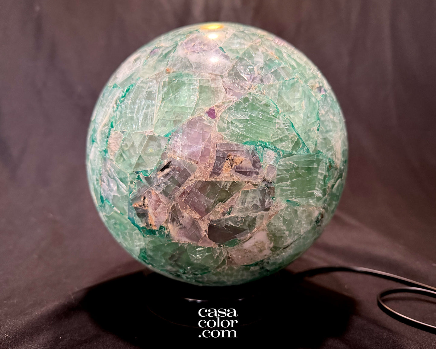 Unique Chrystal Fluorite Sphere Lamp
