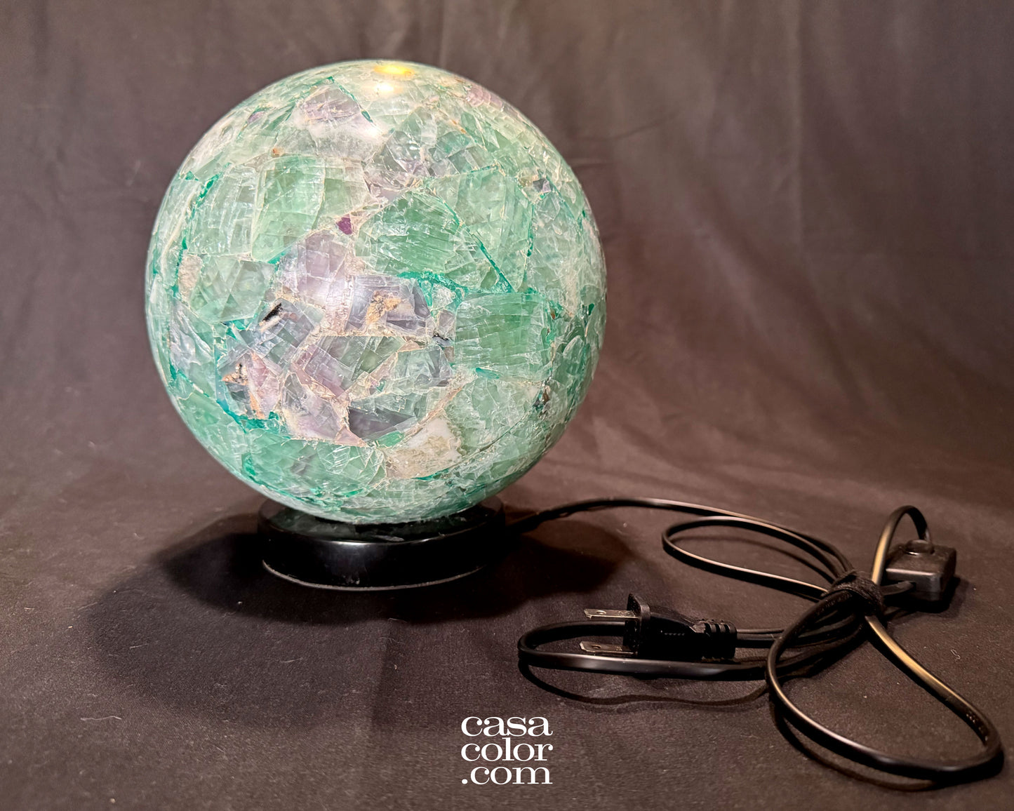 Unique Chrystal Fluorite Sphere Lamp