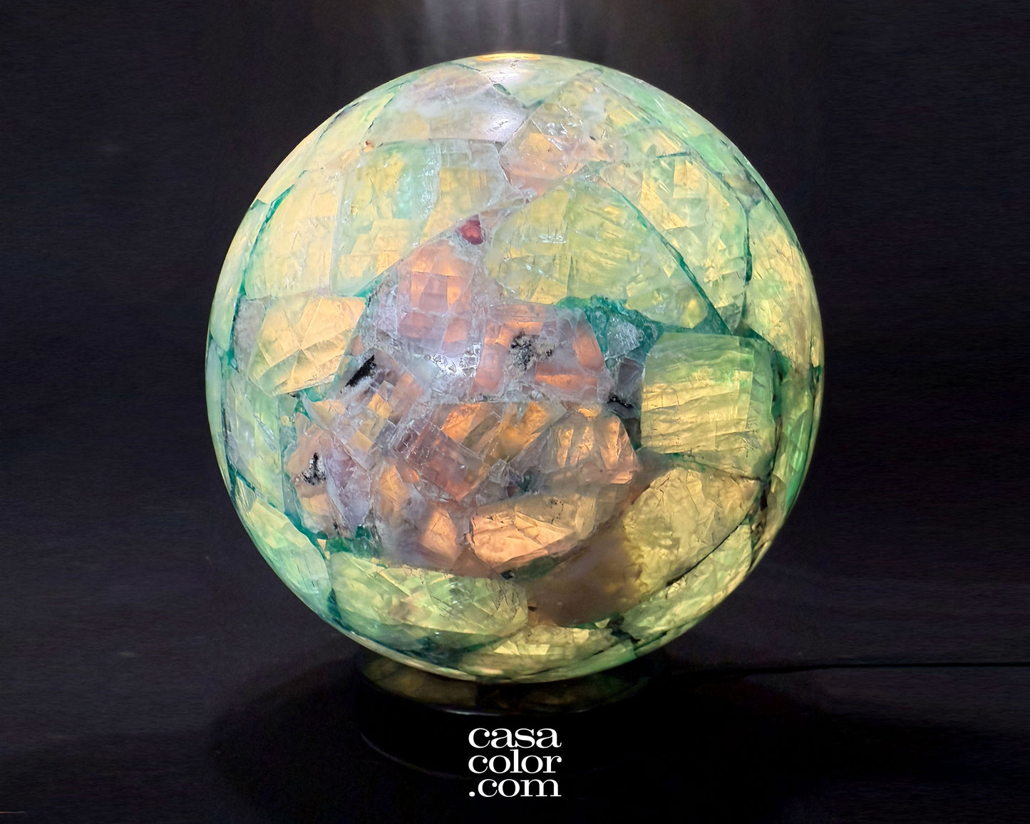 Unique Chrystal Fluorite Sphere Lamp