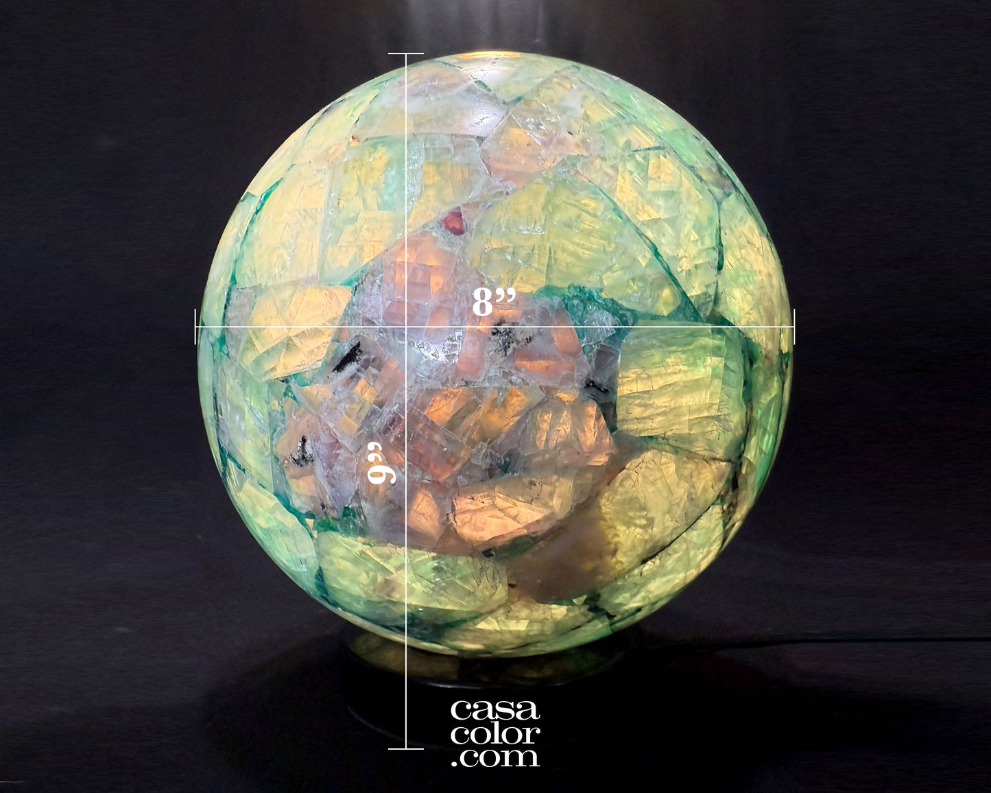 Unique Chrystal Fluorite Sphere Lamp