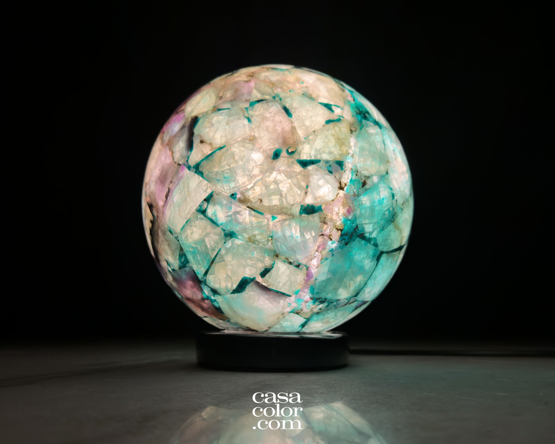 Unique Chrystal Fluorite Sphere Lamp