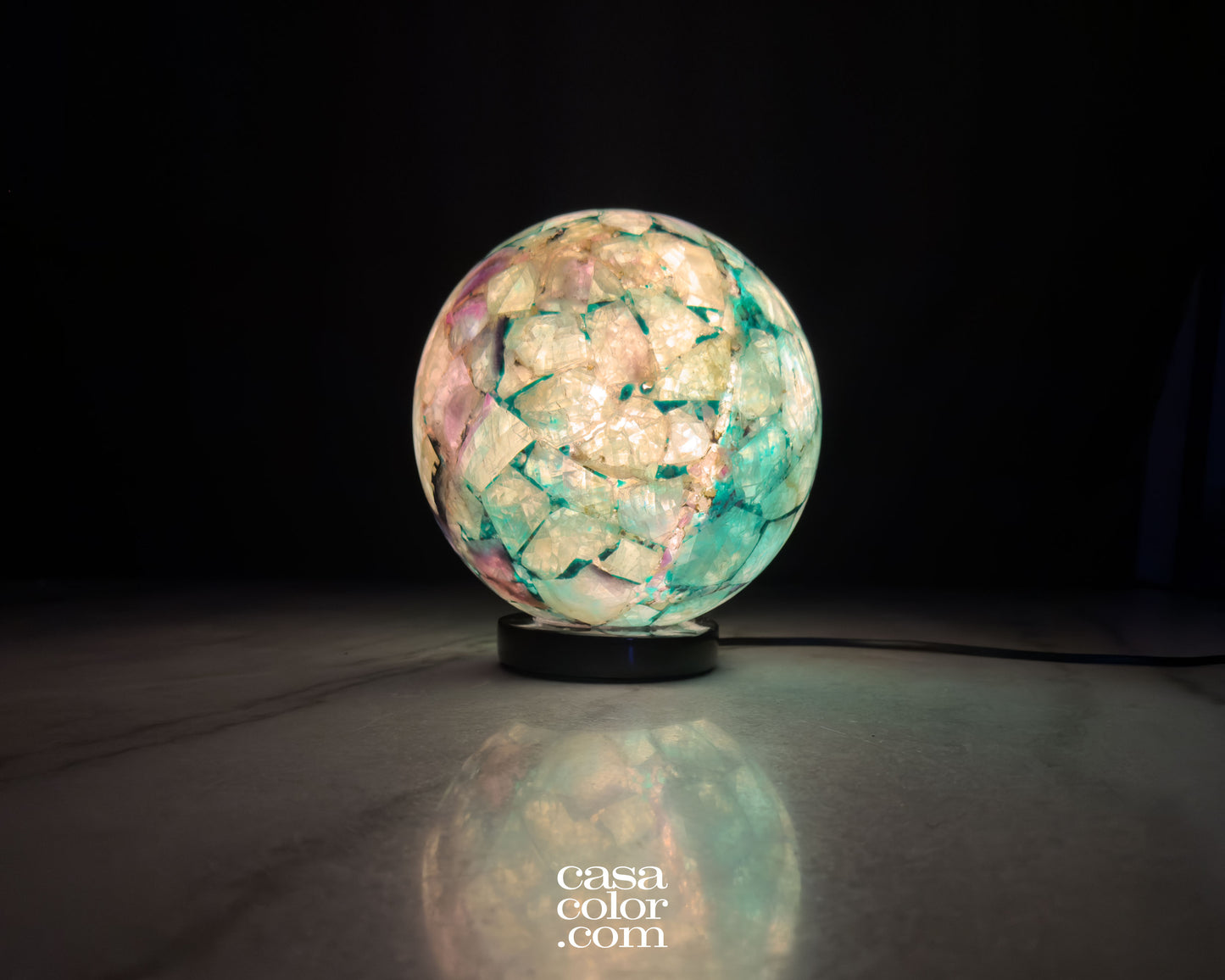 Unique Chrystal Fluorite Sphere Lamp