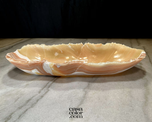 Elongated Beige Onyx Bowl 21.5"