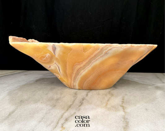 Deep Beige and White onyx bowl