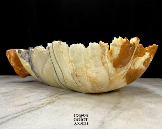 Fish shape onyx bowl