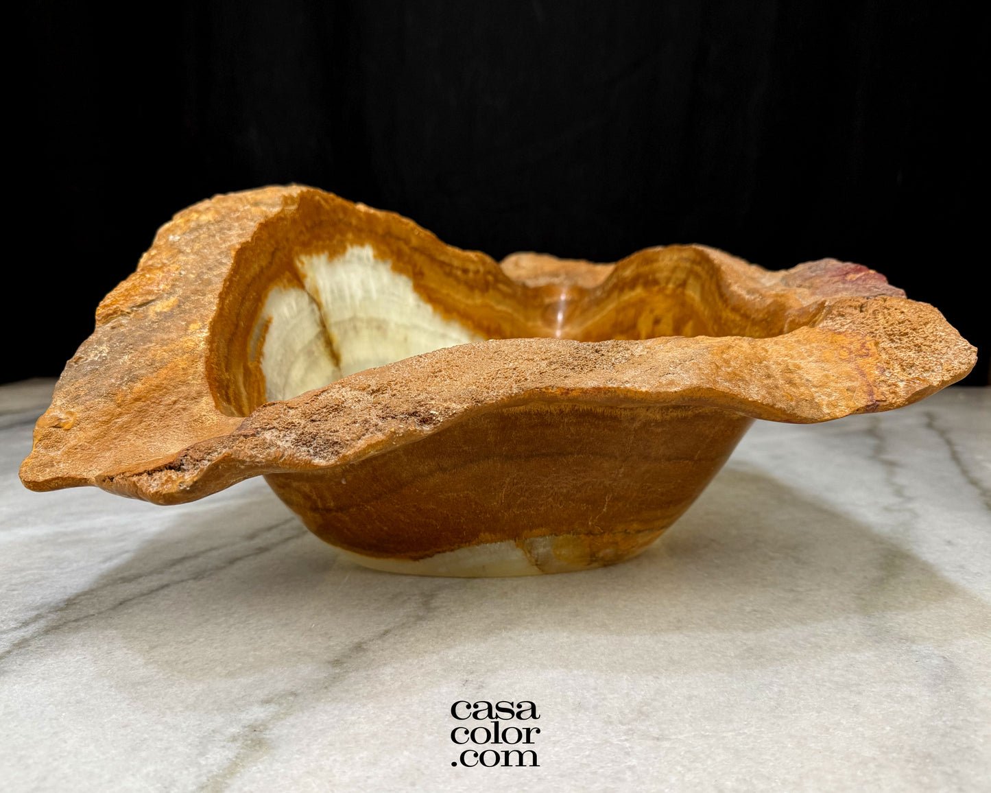 Large Raw Stone Edge Onyx Bowl