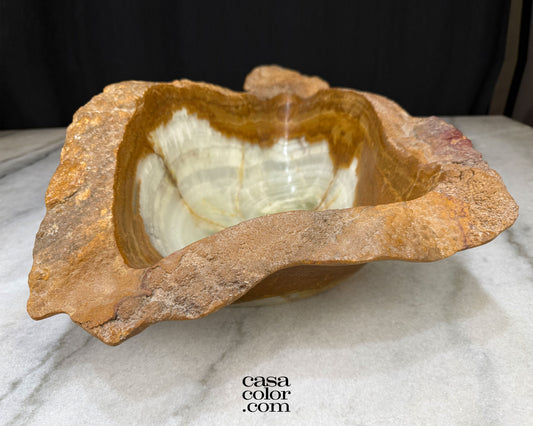 Large Raw Stone Edge Onyx Bowl