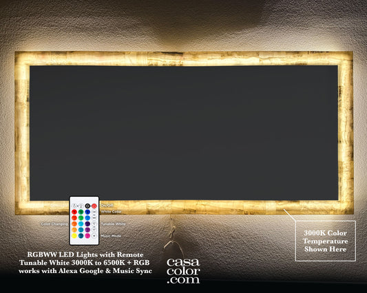 Super Large LED White Onyx Mirror 98"x47"