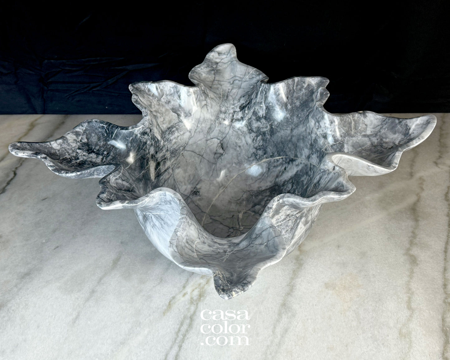 Deep Black and White Onyx Bowl