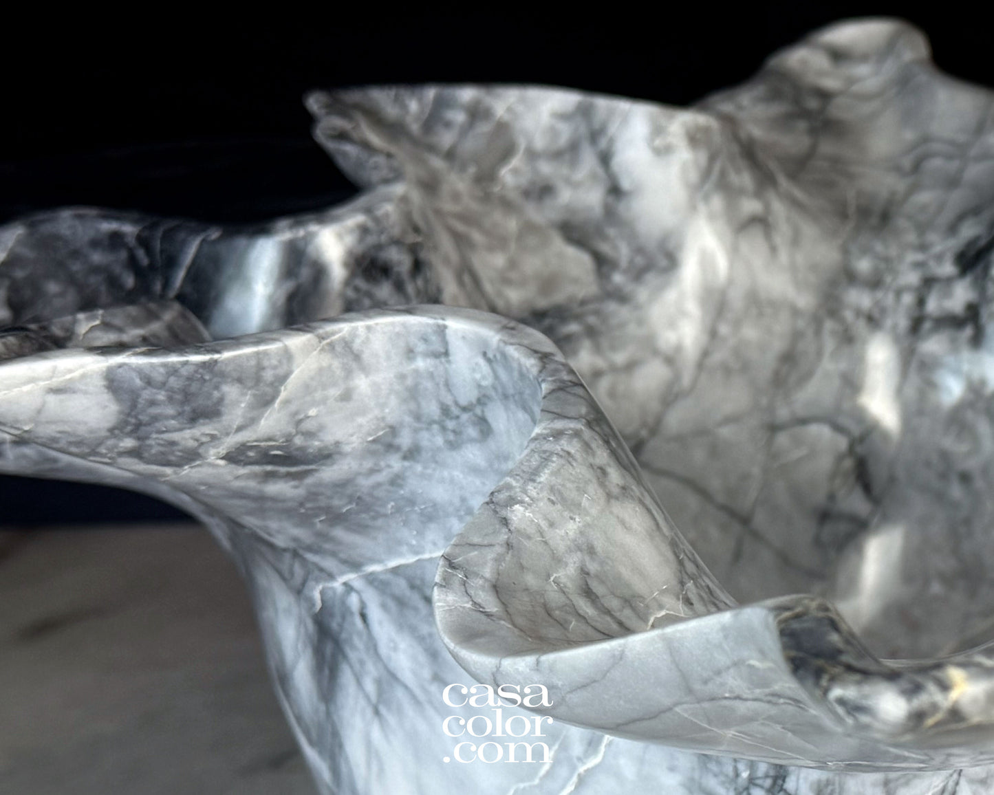 Deep Black and White Onyx Bowl