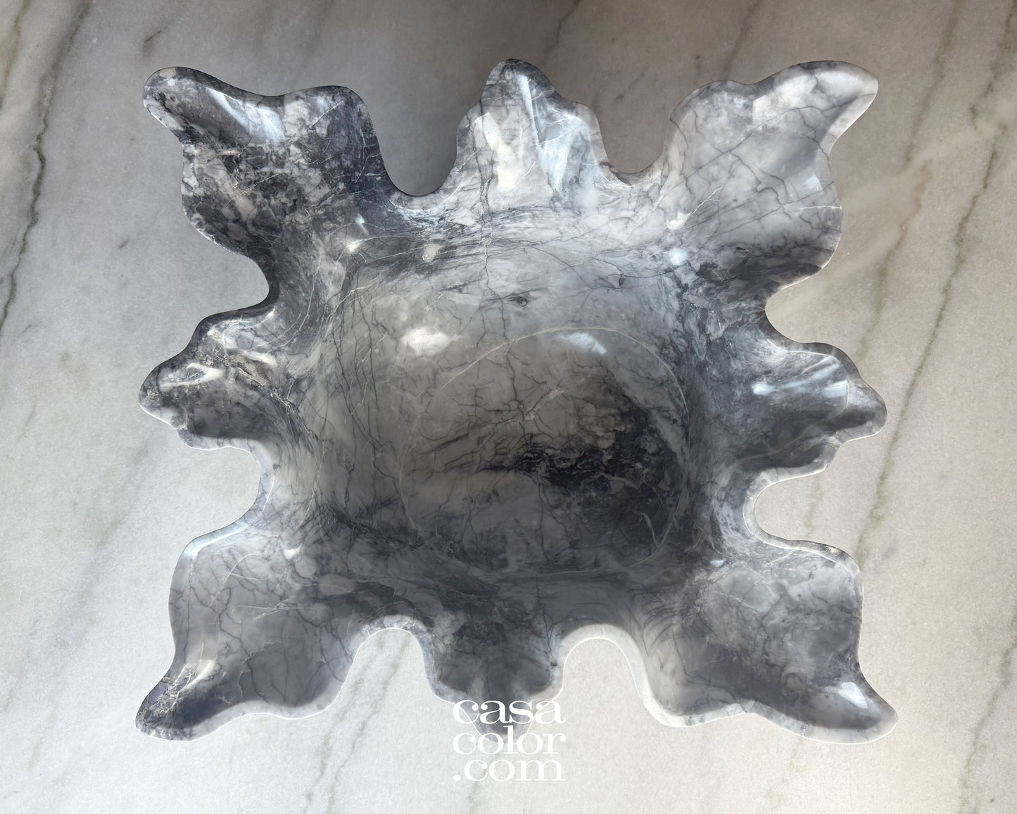 Deep Black and White Onyx Bowl