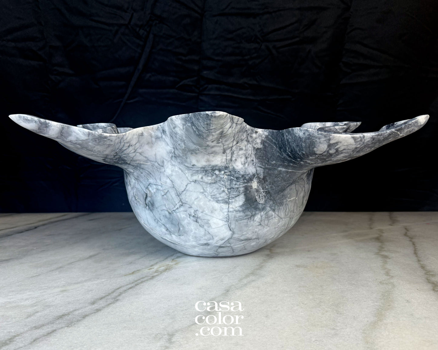 Deep Black and White Onyx Bowl