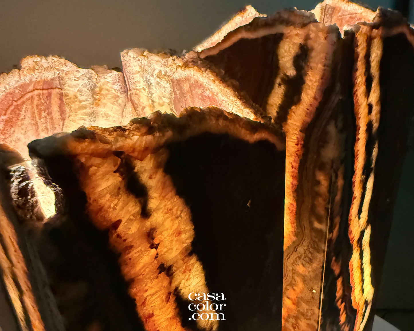 Stunning Set of 2 Onyx Stone Red Lava Handmade Lamps. 20" Height. Perfect Gift