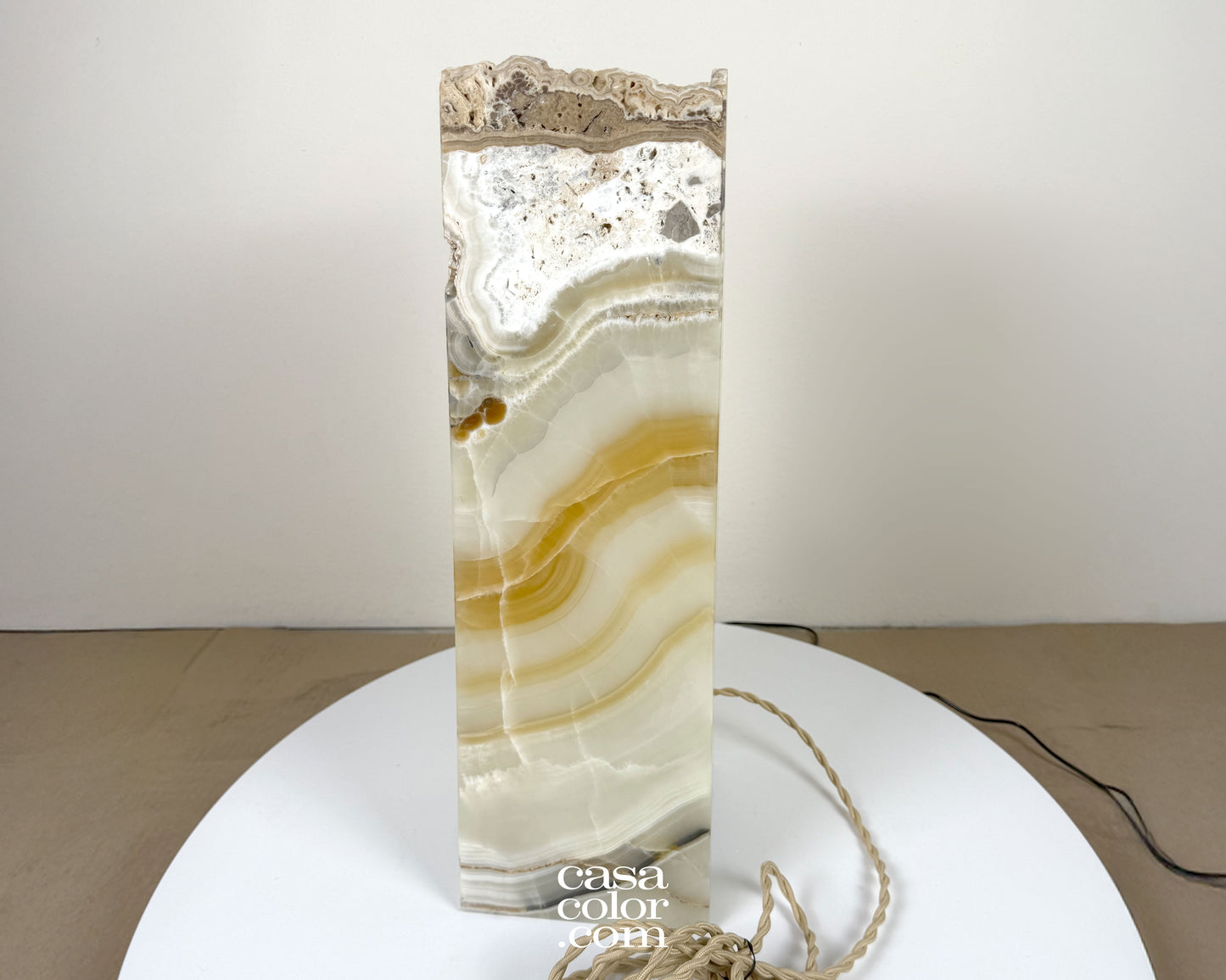 White Caramel Onyx Lamp 20"