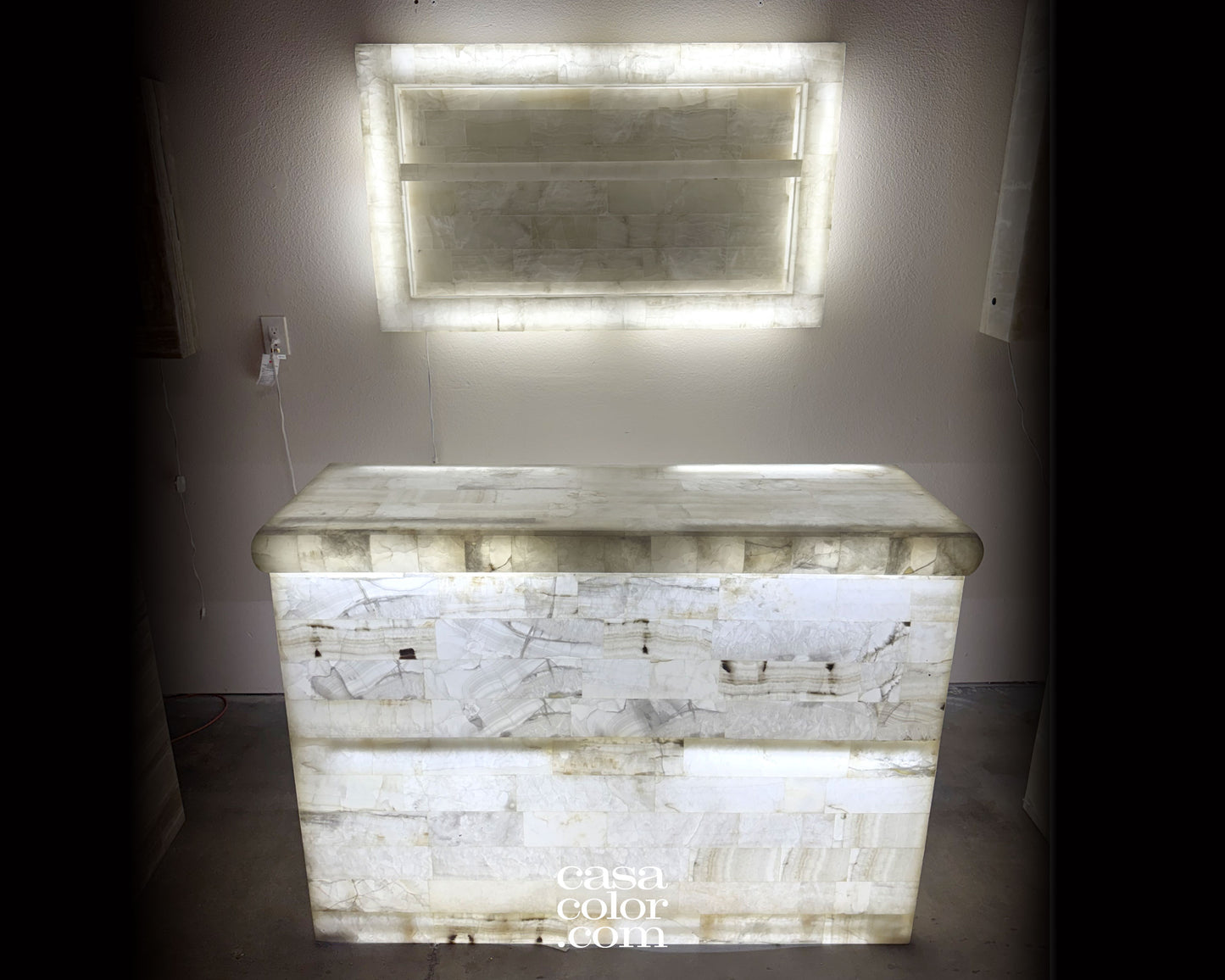 Large White Onyx Mosaic Bar