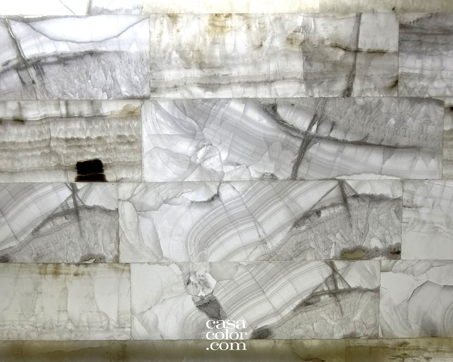 Large White Onyx Mosaic Bar