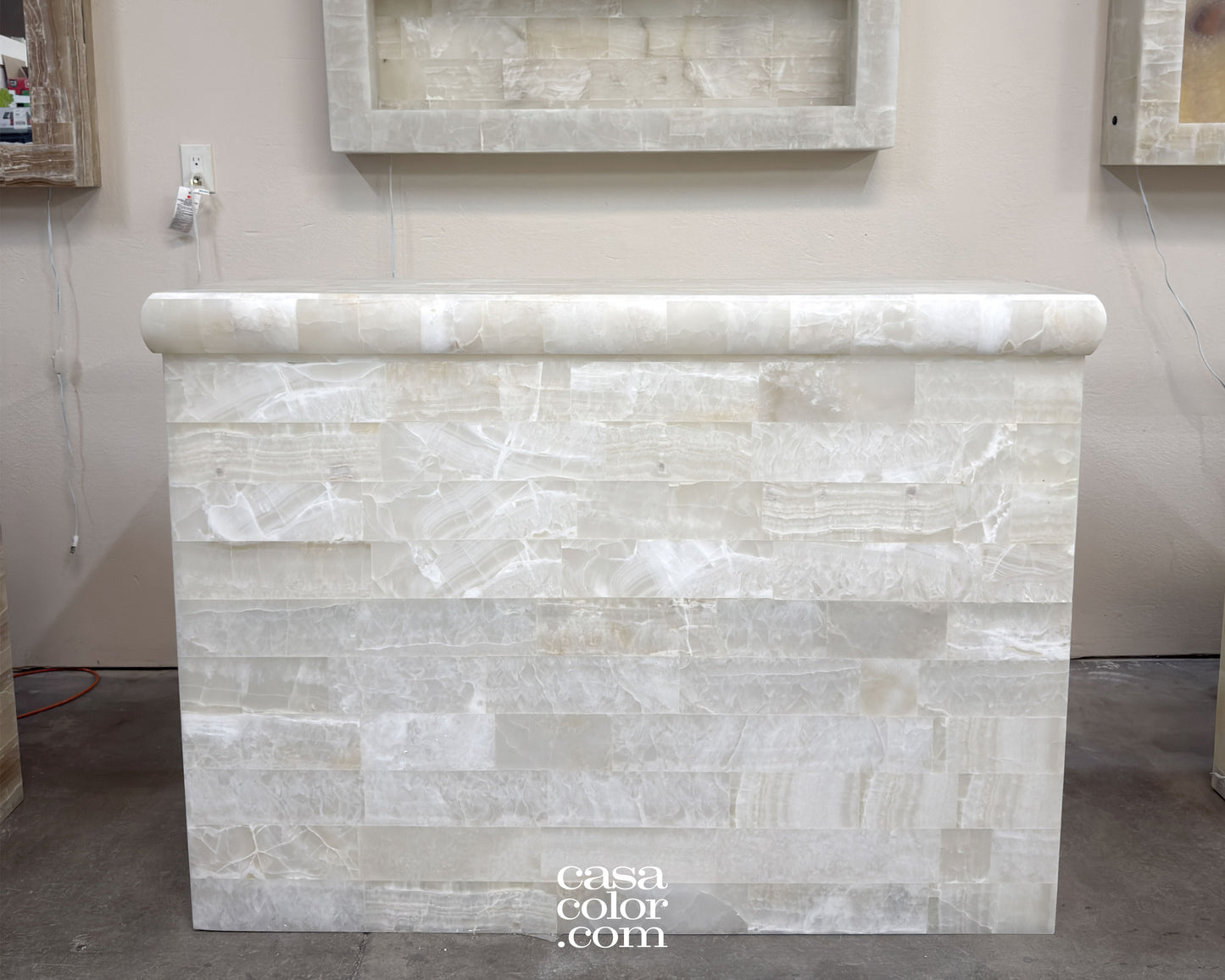 Large White Onyx Mosaic Bar