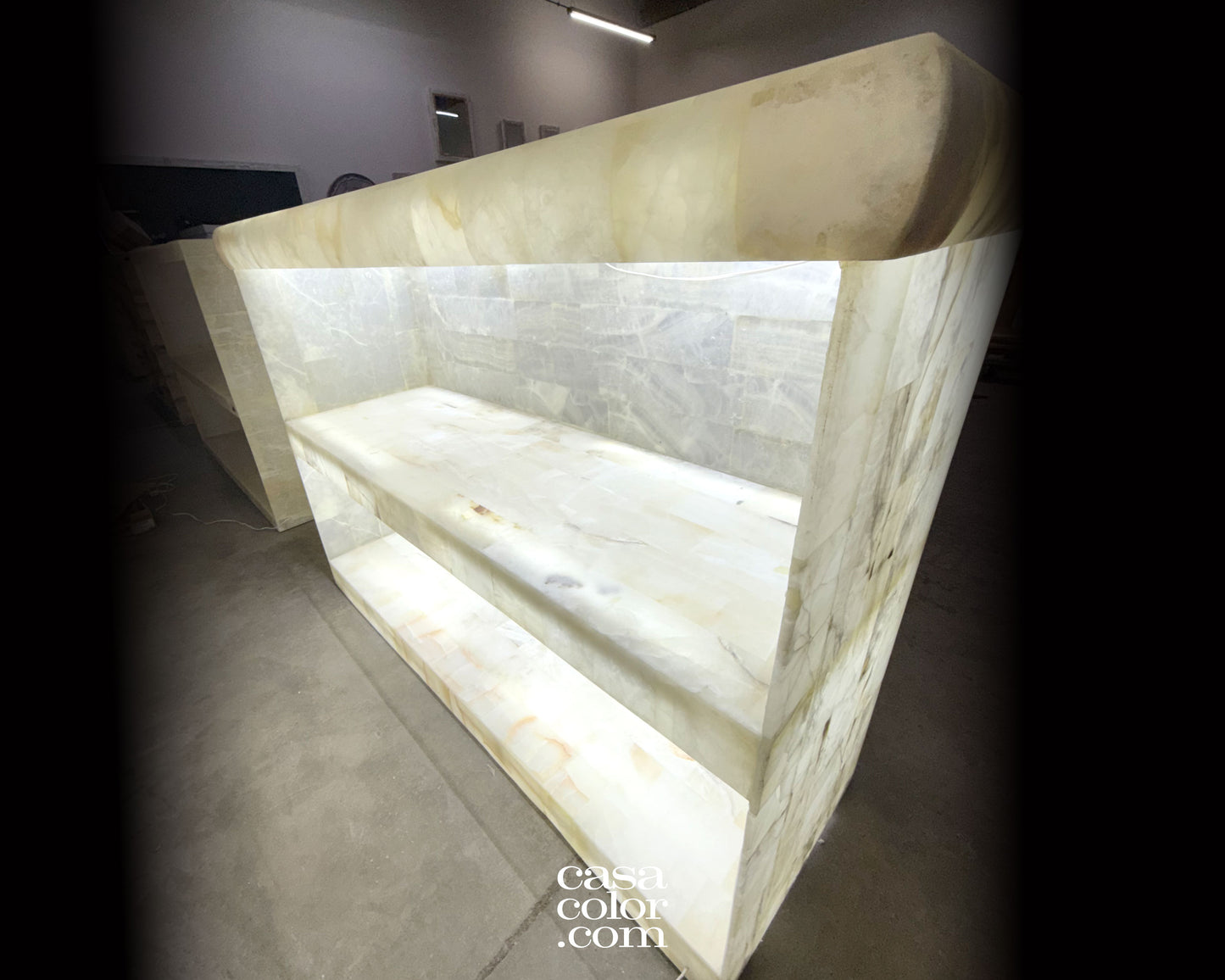 Large White Onyx Mosaic Bar