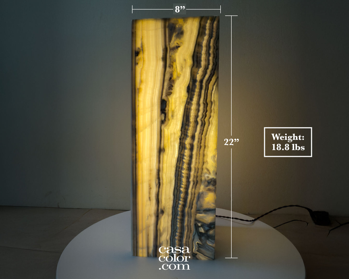 Zebra Onyx Lamp 22"