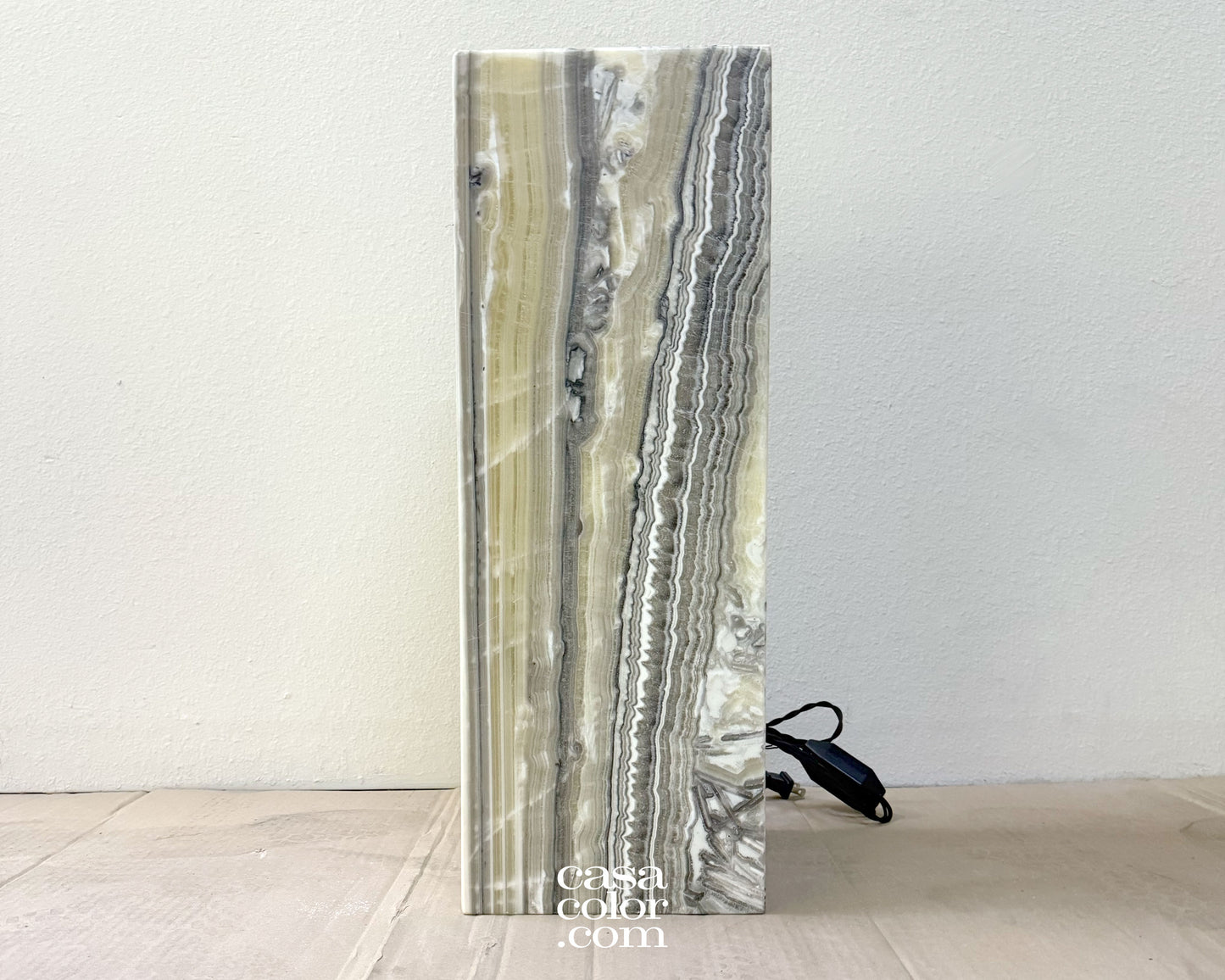 Zebra Onyx Lamp 22"